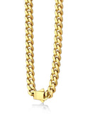 5Mm 18K Gold Filled Cuban Chain Necklaces, 30 Inch Heavy Chunky Stainless Steel Curb Necklace Hip Hop Punk Jewelry for Women